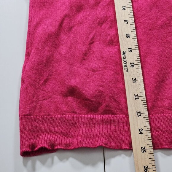 Calvin Klein Cardigan Women XL Pink LS Knit Unlined Stretch Branded Buttons Boho - Picture 9 of 15